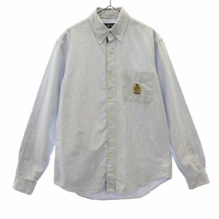 ラルフローレン(Ralph Lauren)のラルフローレン ストライプ 長袖 オックスフォード ボタンダウンシャツ SP ホワイト×ブルー RALPH LAUREN メンズ(シャツ)