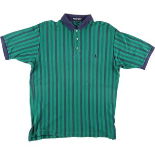 ラルフローレン(Ralph Lauren)の古着 ラルフローレン Ralph Lauren POLO GOLF ポロゴルフ マルチストライプ 半袖 ストライプ ポロシャツ メンズXL /eaa453663(ポロシャツ)