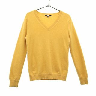 ユニクロ(UNIQLO)のユニクロ カシミヤ100％ 長袖 Vネック セーター S イエロー UNIQLO +J ニット レディース(ニット/セーター)