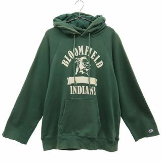 チャンピオン(Champion)のチャンピオン プリント 長袖 スウェットパーカー L グリーン Champion メンズ(パーカー)