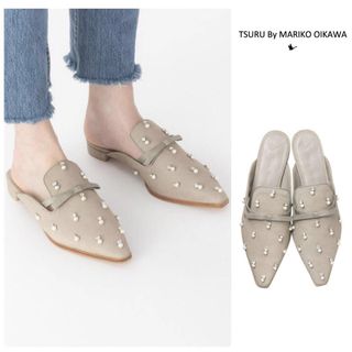 ツルバイマリコオイカワ(TSURU by Mariko Oikawa)の36300円⭐︎ツルバイマリコオイカワ Theresa ハラコ　トープ　新品23(ハイヒール/パンプス)