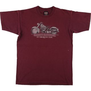 ハーレーダビッドソン(Harley Davidson)の古着 90年代 ハーレーダビッドソン Harley-Davidson 鷲柄 イーグル柄 モーターサイクル バイクTシャツ USA製 メンズL ヴィンテージ /eaa447832(Tシャツ/カットソー(半袖/袖なし))