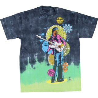 古着 リキッドブルー LIQUID BLUE JIMI HENDRIX ジミヘンドリックス タイダイ柄 バンドTシャツ バンT メンズM /eaa453621(Tシャツ/カットソー(半袖/袖なし))