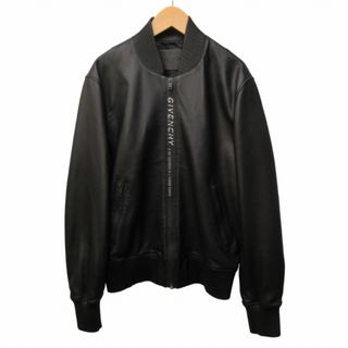 ジバンシィ(GIVENCHY)のジバンシィ 近年 ボンバージャケット ラムレザー ロゴプリント アドレス 44(レザージャケット)