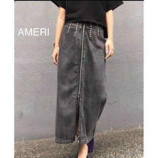 アメリヴィンテージ(Ameri VINTAGE)のAMERI ウエストスタッズ　デニムスカート(ロングスカート)