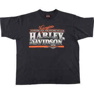 ハーレーダビッドソン(Harley Davidson)の古着 90年代 ハーレーダビッドソン Harley-Davidson モーターサイクル バイクTシャツ USA製 メンズXL 半袖 ヴィンテージ /eaa437293(Tシャツ/カットソー(半袖/袖なし))