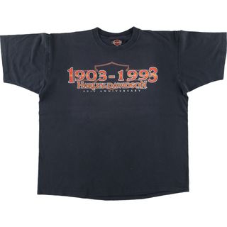 ハーレーダビッドソン(Harley Davidson)の古着 90年代 ハーレーダビッドソン Harley-Davidson モーターサイクル バイクTシャツ USA製 メンズXL ヴィンテージ /eaa437299(Tシャツ/カットソー(半袖/袖なし))