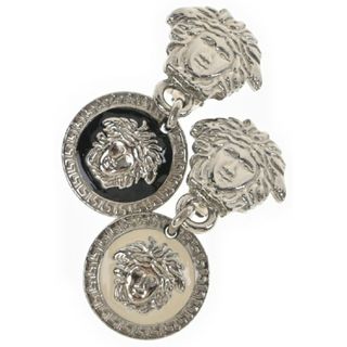 ジャンニヴェルサーチ(Gianni Versace)のGIANNI VERSACE ピアス - シルバーx黒xアイボリー 【古着】【中古】(ピアス)