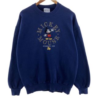 古着 90年代 GENUS MICKEY MOUSE ミッキー キャラクタースウェットシャツ トレーナー USA製 メンズXL ヴィンテージ /eaa391491