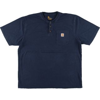 カーハート(carhartt)の古着 カーハート Carhartt ORIGINAL FIT ヘンリーネック 半袖 ワンポイントロゴポケットTシャツ メンズXL /eaa453977(Tシャツ/カットソー(半袖/袖なし))