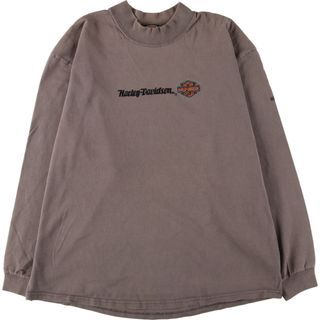 ハーレーダビッドソン(Harley Davidson)の古着 90年代 ハーレーダビッドソン Harley-Davidson モックネック ロングTシャツ ロンT USA製 メンズXL ヴィンテージ /eaa454095(Tシャツ/カットソー(半袖/袖なし))