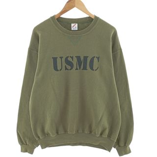 ジャージーズ(JERZEES)の古着 90年代 ジャージーズ Jerzees USMC アメリカ海兵隊 プリントスウェットシャツ トレーナー USA製 メンズXL ヴィンテージ /eaa400428(スウェット)