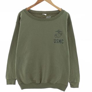 古着 DUKE ATHLETIC PRODUCTS USMC アメリカ海兵隊 プリントスウェットシャツ トレーナー メンズL /eaa400433(スウェット)