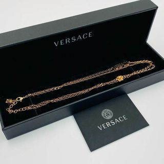 ヴェルサーチ(VERSACE)の美品 ★VERSACE★ ネックレス メデューサ ロゴ ゴールド 箱付 男女兼用(ネックレス)