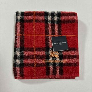 バーバリー(BURBERRY)のバーバリータオルハンカチノバチェック赤(ハンカチ)