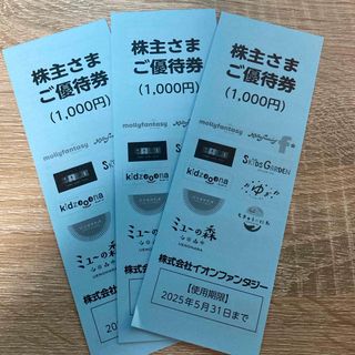 イオンファンタジー 株主優待 3000円分(その他)