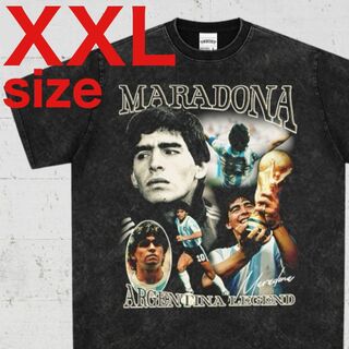 Maradona　ペレ　マラドーナ　サッカー　半袖 Tシャツ　ブラック　XXL(Tシャツ/カットソー(半袖/袖なし))