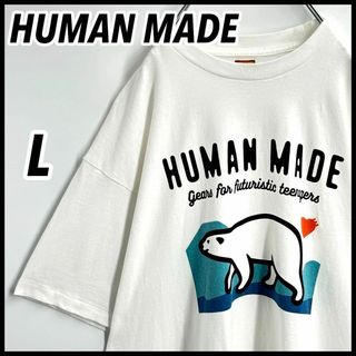 ヒューマンメイド(HUMAN MADE)の【入手困難】ヒューマンメイド ハート刺繍 ベアプリントロゴ ワークシャツ 完売品(Tシャツ/カットソー(半袖/袖なし))