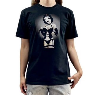 新品 白雪姫 ボンテージ SM女王様 ムチ 童話 ディズニープリンセス Tシャツ(Tシャツ/カットソー(半袖/袖なし))