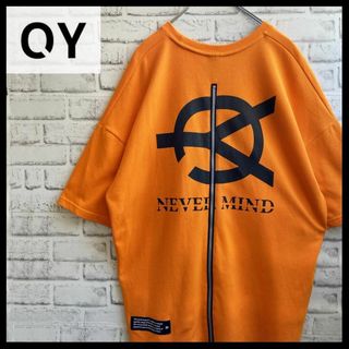 オーワイ(OY)のOY オーワイ NEVER MIND Tシャツ 背面 ジップ XL相当 オレンジ(Tシャツ/カットソー(半袖/袖なし))