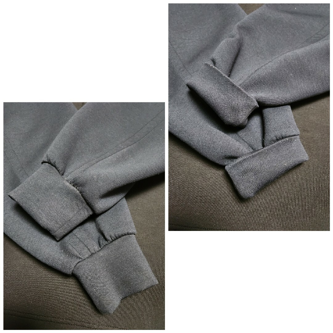 美品】クルニ 23AW パリゴ別注 ハーフジップ フーディー 黒×紺 1 美品】クルニ 23AW パリゴ別注 ハーフジップ フーディー 黒×紺 1