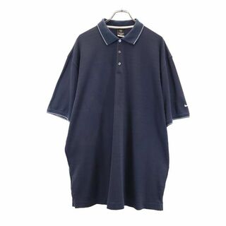 ナイキ(NIKE)のナイキ ゴルフ 半袖 ポロシャツ XXL 紺 NIKE ビッグサイズ メンズ(ポロシャツ)