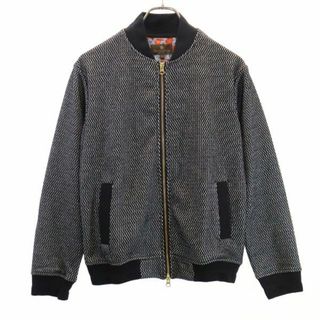 未使用 ディスティンクション メンズビギ 総柄 ニット ジップジャケット S 黒×白 DISTINCTION MEN'S BIGI タグ付き ブルゾン メンズ(その他)