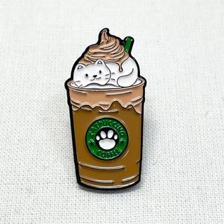 【ピンバッジ】猫 ねこ カプチーノ CATPUCCINO COFFEE