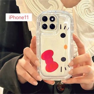 アイフォーン(iPhone)の【24時間以内発送】iPhone11クリアスマホケース★キティちゃん(iPhoneケース)