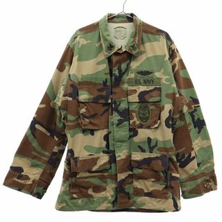 ユーエスネイビー カモフラ BDU コンバット ジャケット カーキ系 U.S.NAVY リップストップ 迷彩 カモフラージュ メンズ(その他)