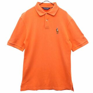 ポロゴルフラルフローレン 刺繍 半袖 ポロシャツ M オレンジ POLO GOLF RALPH LAUREN メンズ(ポロシャツ)