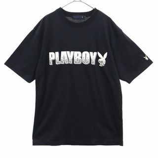 プレイボーイ(PLAYBOY)のプレイボーイ ロゴプリント 半袖 Tシャツ L ブラック PLAYBOY メンズ(Tシャツ/カットソー(半袖/袖なし))