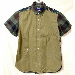 ジュンヤワタナベマン(JUNYA WATANABE MAN)のリネンチェック×リネン綿チェック 半袖シャツ B019(シャツ)