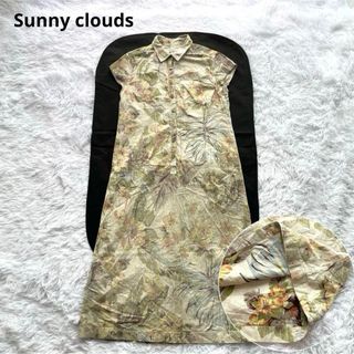 サニークラウズ(Sunny clouds（FELISSIMO）)のサニークラウズ ロングワンピース 花柄 半袖 シャツワンピース 総柄 レトロ(ロングワンピース/マキシワンピース)