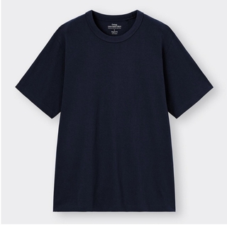 ジーユー(GU)のコットンクルーネックＴ☆ネイビー☆Mサイズ☆GU ジーユー(Tシャツ/カットソー(半袖/袖なし))