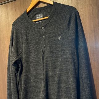 アメリカンイーグル(American Eagle)のアメリカイーグル　ヘンリーネックロンT  Mサイズ（日本Ｌ相当）(Tシャツ/カットソー(七分/長袖))