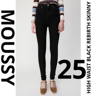 マウジー(moussy)のMOUSSY  HIGH WAIST BLACK REBIRTH SKINNY(デニム/ジーンズ)