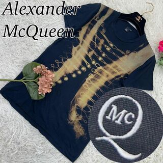 アレキサンダーマックイーン(Alexander McQueen)のA717 アレキサンダーマックイーン メンズ Tシャツ ブラック 黒 XS(Tシャツ/カットソー(半袖/袖なし))