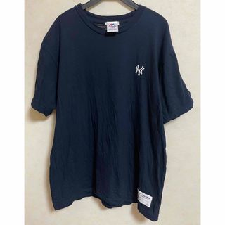 マジェスティック　NY  Tシャツ　半袖　L  紺　 Tシャツ 半袖 (Tシャツ/カットソー(半袖/袖なし))