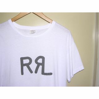 RRL - 90s USA製 ダブルアールエル RRL ロゴ Tシャツ L 白 ビンテージ