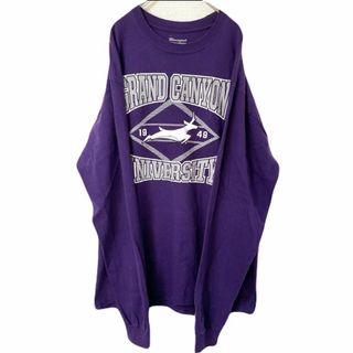 チャンピオン(Champion)の90s 古着 Champion 長袖Tシャツ L プリント カレッジロゴ(Tシャツ/カットソー(七分/長袖))