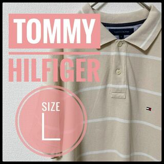 トミーヒルフィガー(TOMMY HILFIGER)の90s 古着 レディース TOMMY HILFIGER ポロシャツ L ボーダー(ポロシャツ)