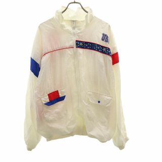 アクティブ 90s オールド ハーフジップ ナイロンジャケット 2XL 白 ACTIVE プルオーバー ビックサイズ メンズ(ナイロンジャケット)