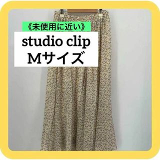 スタディオクリップ(STUDIO CLIP)のstudio clip Mサイズ　ロングスカート　シフォン　ベージュ　花柄　総柄(ロングスカート)