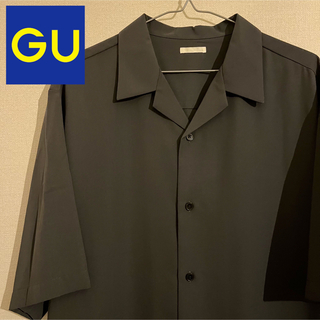 ジーユー(GU)のオープンカラーシャツ(5分袖) 半袖 ブルーグレー(シャツ)