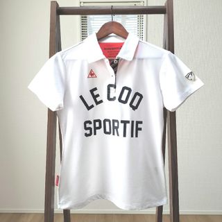 ルコックスポルティフ(le coq sportif)のルコックゴルフ　半袖　ポロシャツ　ゴルフウェア　レディース　ロゴ　白　L(ウエア)