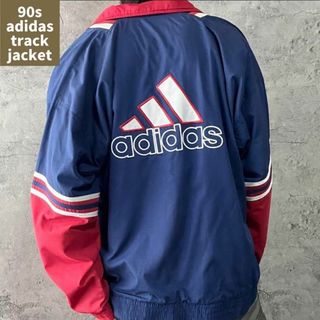 アディダス(adidas)のUS古着 90s adidas トラックジャケット ジャージ マルチカラー 刺繍(ジャージ)