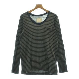 sacai サカイ Tシャツ・カットソー 3(L位) グレーx紺(ボーダー) 【古着】【中古】