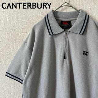 O3 CANTERBURY カンタベリー　ポロシャツ　半袖　ジップアップMメンズ(ポロシャツ)