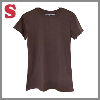 新品 半袖 Tシャツ 茶色 ブラウン Amoretu アモーレット Sサイズ(Tシャツ(半袖/袖なし))